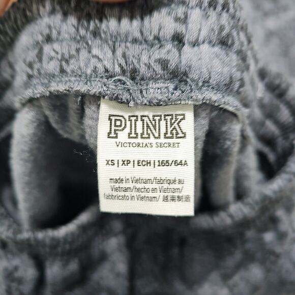 Victorias Secret PINK Fleece Joggers Size XS Grey Snakeskin Athleisure Swiftie - Picture 4 of 12